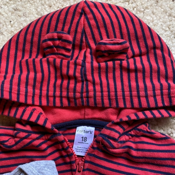 Carter’s 18 month Fox -Red, Gray, and Navy full zip hooded sweat set. 4 pieces - Picture 2 of 8